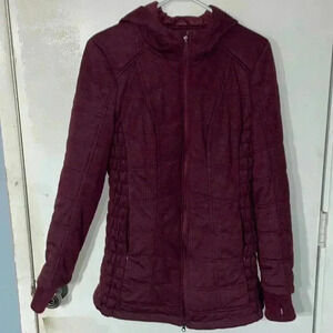 Be boundless hooded quilted midi coat